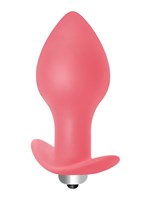 Розовая анальная пробка с вибрацией Bulb Anal Plug - 10 см. - фото 158910