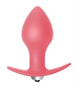 Розовая анальная пробка с вибрацией Bulb Anal Plug - 10 см. - фото 158909