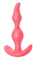Розовая анальная пробка Bent Anal Plug Black - 13 см. - фото 158928