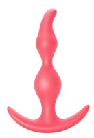 Розовая анальная пробка Bent Anal Plug Black - 13 см. - фото 158927