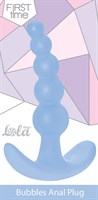 Голубая анальная пробка Bubbles Anal Plug - 11,5 см. - фото 1396555