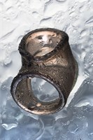 Дымчатое эрекционное кольцо с фиксацией мошонки - фото 1361712