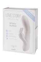 Белый вибратор Love story White Rabbit с клиторальным зайчиком - 21 см. - фото 82465