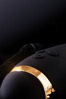 Чёрный вибратор WANAME Gulf с клиторальным отростком - 22,5 см. - фото 159190