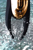 Чёрно-золотой клиторальный вибромассажер WANAME Wave - фото 159277