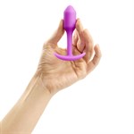 Розовая пробка для ношения B-vibe Snug Plug 1 - 9,4 см. - фото 1396850