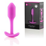 Розовая пробка для ношения B-vibe Snug Plug 1 - 9,4 см. - фото 82651