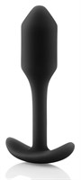 Чёрная пробка для ношения B-vibe Snug Plug 1 - 9,4 см. - фото 1396857
