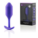Фиолетовая пробка для ношения B-vibe Snug Plug 2 - 11,4 см. - фото 1170826