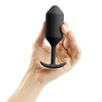Чёрная пробка для ношения B-vibe Snug Plug 3 - 12,7 см. - фото 1396865