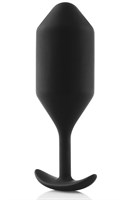 Чёрная пробка для ношения B-vibe Snug Plug 4 - 14 см. - фото 82680