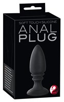 Чёрная анальная пробка Anal Plug - 12,5 см. - фото 159505