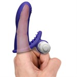 Фиолетовая вибронасадка на палец Mood Euphoric Smooth - фото 159613