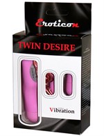 Два розовых виброяйца Twin Desire с пультом - фото 159867