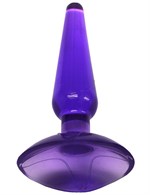 Фиолетовая анальная пробка Butt Plug на присоске - 11 см. - фото 159872