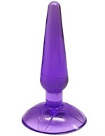 Фиолетовая анальная пробка Butt Plug на присоске - 11 см. - фото 159871