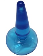 Голубая анальная пробка Butt Plug на присоске - 11 см. - фото 184038