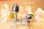 Малая серебристая анальная пробка Sparkle Small с прозрачным кристаллом - 7 см. 73260