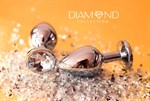Малая серебристая анальная пробка Sparkle Small с прозрачным кристаллом - 7 см. 73260