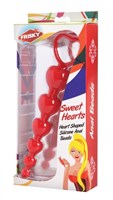 Красные анальные бусы Sweet Heart Silicone Anal Beads - 18,4 см. - фото 160033