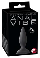 Чёрная вибропробка Vibro-Butt Plug with a Suction Cup - 13,6 см. - фото 160370