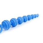 Синяя анальная цепочка Climax Anal Anal Beads Silicone Ridges - 32,6 см. - фото 160977