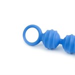 Синяя анальная цепочка Climax Anal Anal Beads Silicone Ridges - 32,6 см. - фото 160978
