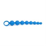 Синяя анальная цепочка Climax Anal Anal Beads Silicone Ridges - 32,6 см. - фото 160976