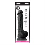 Чёрный фаллоимитатор на присоске Colours Pleasures 7 Dildo - 22,3 см. - фото 193036