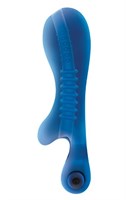 Синий мастурбатор с вибростимулятором мошонки Renegade Ball Tugging Stroker - фото 57054