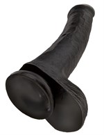 Чёрный фаллоимитатор на присоске 13  Cock with Balls - 35,6 см. - фото 161164