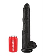 Чёрный фаллоимитатор-гигант 14  Cock with Balls - 37,5 см. - фото 161172