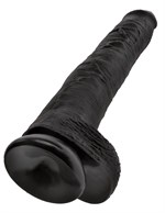 Чёрный фаллоимитатор-гигант 14  Cock with Balls - 37,5 см. - фото 161174