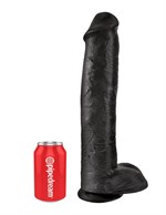 Чёрный фаллоимитатор-гигант 15  Cock with Balls - 40,6 см. - фото 1172560