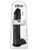 Чёрный фаллоимитатор-гигант 15  Cock with Balls - 40,6 см. - фото 1172563