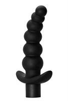 Чёрная анальная ёлочка с вибрацией Ecstasy - 14 см. - фото 161221