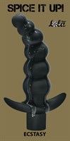 Чёрная анальная ёлочка с вибрацией Ecstasy - 14 см. - фото 1397345