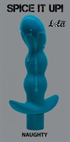 Бирюзовый анальный вибромассажёр Naughty - 14,5 см. - фото 161227