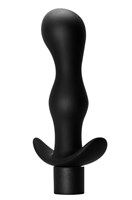 Черная фигурная анальная пробка с вибрацией Passion - 14 см. - фото 1411427