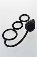 Тройное эрекционное кольцо с анальным хвостом Drop S-size - фото 307606