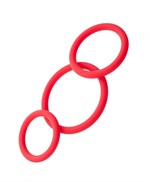 Набор из 3 красных эрекционных колец различного диаметра - фото 83857