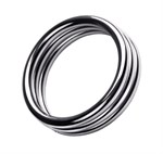Металлическое эрекционное кольцо с рёбрышками размера L - фото 307622