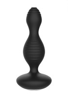 Чёрная анальная пробка с электростимуляцией E-Stimulation Vibrating Buttplug - 14 см. - фото 162798