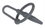 Серый уретральный плаг с силиконовым кольцом под головку Penis Plug - фото 163676