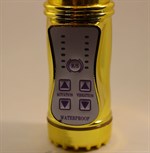Золотистый вибратор с 24 видами вибрации и ротации - 21 см. - фото 85766
