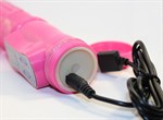 Перезаряжаемый розовый вибратор с ротацией - 22,5 см. - фото 164106