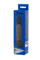 Чёрная насадка на пенис XLover c подхватом - 19,5 см. - фото 1397779