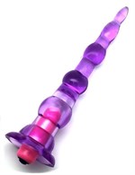 Фиолетовый анальный конус с вибропулькой - 17 см. - фото 164276