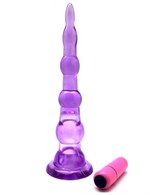 Фиолетовый анальный конус с вибропулькой - 17 см. - фото 164275