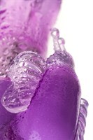 Фиолетовый вибратор High-Tech fantasy с бабочкой для клитора - 22,4 см. - фото 85877